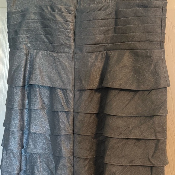 Jessica Howard Strapless Gray Dress with Ruffles - Picture 3 of 4